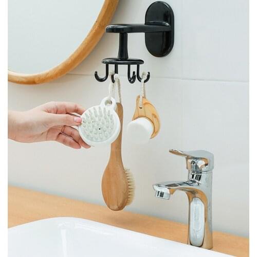 Creative rotating 8-claw Wall Mounted multifunctional hooks punch-free Coat Hat Clothes cooking utensils Hook Rack Hanger