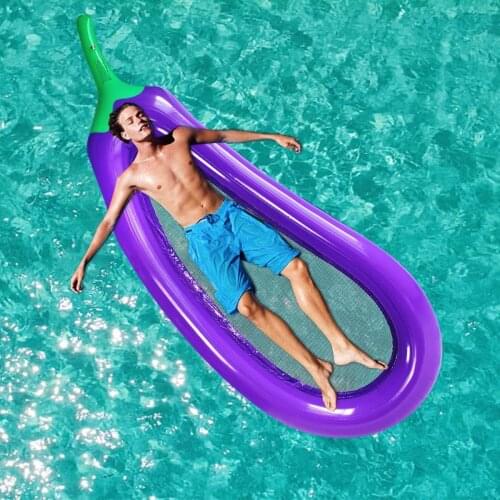 Summer Swimming Pool Floating Inflatable Eggplant Mattress Swimming Ring Circle Cool Water Party Toy Boia Piscina Child -40