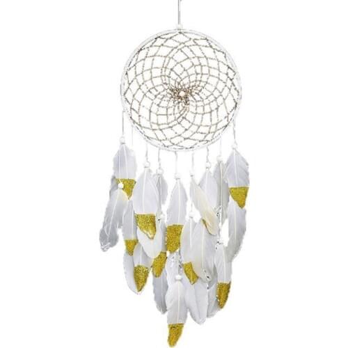 Handmade Dream Catcher Net with Feathers Wall Hanging Dreamcatcher Craft Gift Christmas Decoration for Home - 69cm