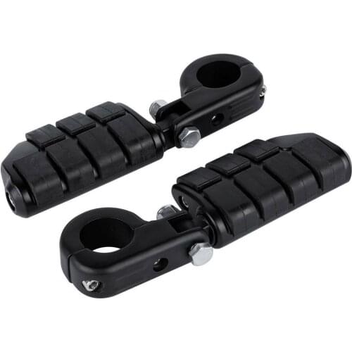 Motorcycle Matte Black Foot Pegs 1.25" Clamps Mount For Harley Sportster Softail XL 1200 883