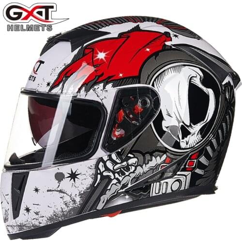 GXT 358 Full Face Motorcycle Helmets Winter Racing Motorbike Helmet Double Visor Motocross Helmet
