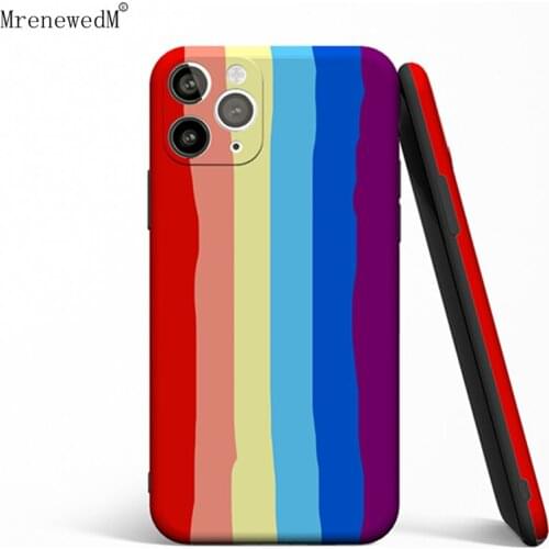 MrenewedM 11 Pro Max Luxury Colorful Stitching Silicone Phone Case For iPhone X XR Xs Max 7 8 Plus SE 2020 Soft Shockproof Cover