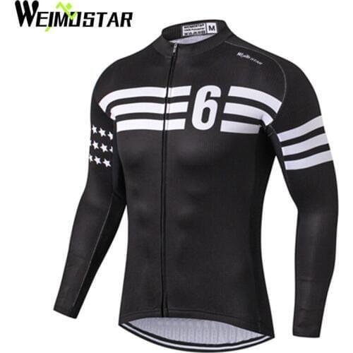 WEIMOSTAR Team Mens Cycling Jersey Polyester Long Sleeve Outdoor Sports Bicycle Cycle Clothing Quk Dry Riding Clothes S-XXXL