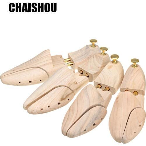 CHAISHOU Twin Tube Shoes last New Zealand Pine Wood Adjustable Shoe Shaper Mens Shoe Tree C-165