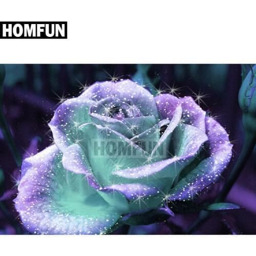 HOMFUN Full Square/Round Drill 5D DIY Diamond Painting " Rose flower" Embroidery Cross Stitch 5D Home Decor Gift A01952