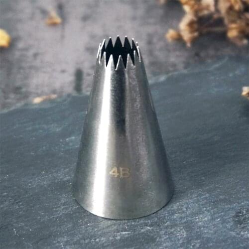 #4B-2 Open Star Piping Nozzle Small Size Cake Decorating Pastry Icing Tips Bakeware Kitchen Cookies Tools Stainless Steel