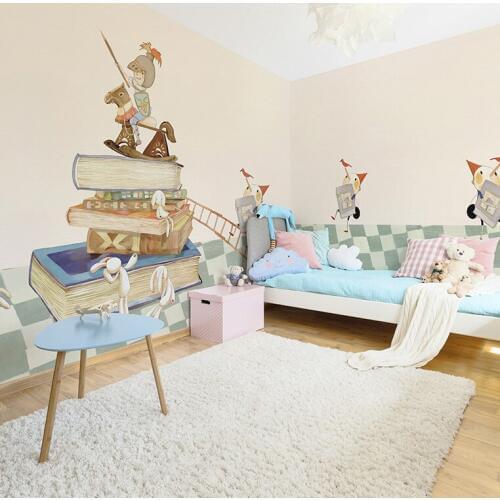 Newest Cartoon Book abstract Wallpaper Mural 3d Wall Photo Mural for Kids Room Kindergarten sofa Background 8d wall Mural Decor