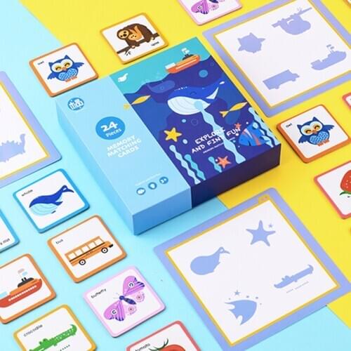 Montessori Enlightenment Teaching Wooden Looking Shadow Toy Shadow Matching Game Card Graphics Corresponding Box Gift