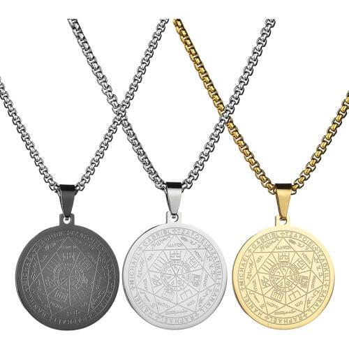 Talisman Hexagram Pendant Necklace Totem 316L Stainless Steel Neckalces Unisex Jewelry