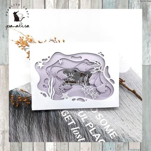 Panalisacraft Aquarium Background Metal Cutting Dies Craft Dies Scrapbook Card Making Album Embossing Stencil Die Cut Decoration
