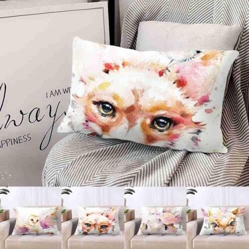 Rectangular Watercolor Owl Magpie Birds Sofa Soft Cushion 30*50 Pillows cm Decoration Home Decor Geometric Cover Throw Room G0S5