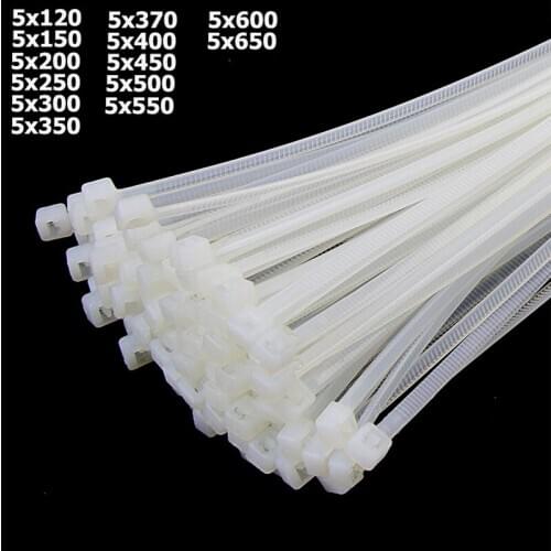 5x Series Self-locking Cable Tie Plastic Wire Ties Nylon PA66 Cable Tie Width 4.8mm While Or Black