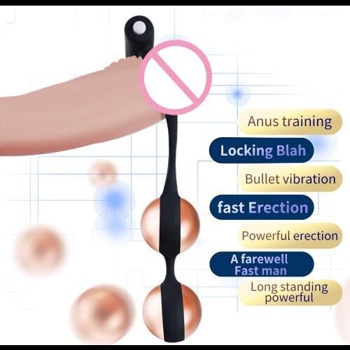 Sex Toys Vibrating Penis Ring Weight Ball Delay Ejaculation Exercise Enlargement Penis Glans Erection Strength Training Vibrator