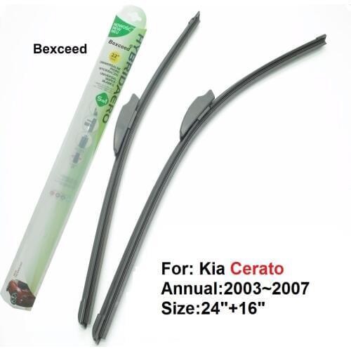 Bexceed of All Season Car Windshield flat Wiper Blade For KIA Cerato 24"+16" 2003~2007