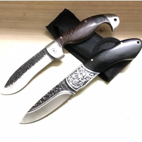 Folding Pocket Knife Damascus Tactical Survival Knife Wood Handle Outdoor Camping Rescue Hunting Knives EDC Multi Tools