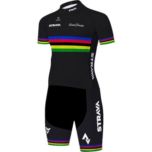 Strava cycling jersey Triathlon short sleeve cycling Skinsuit 20D equipación ciclismo hombre MEN Bike Jumpsuit 2021