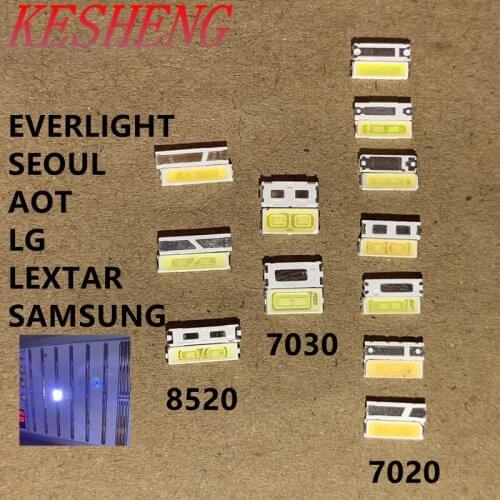 50-100pcs FOR LG Innotek Lextar UNI SAMSUNG SEOUL LED Backlight 0.5W 1W 1.5W 7020 7030 8520 3V 6V Cool white 40LM TV Application