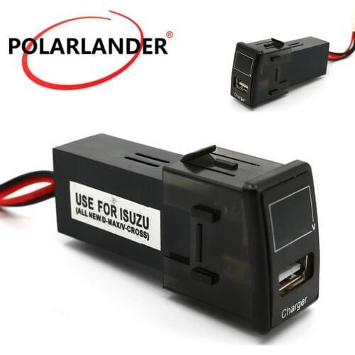 Only For Isuzu 5V 2.1A USB Interface Socket Car Charger LED light AdapterSocket Dashboard