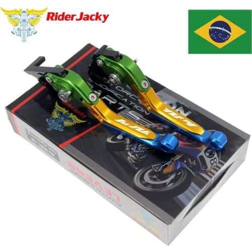 Brazil Flag color For Yamaha YZFR1 YZF R1/R1M/R1S 2015-2018 17 Brake only Motorcycle CNC Folding Extendable Brake Clutch Levers