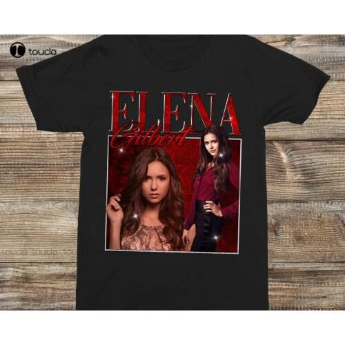 Elena Gilbert The Vampire Diaries Nina Dobrev 90S Vintage T-Shirt Tshirts Shirts For Men Cotton Tee Shirts S-5Xl