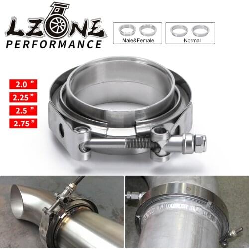 2.0" 2.25 " 2.5" 2.75" SUS 304 Steel Stainless Exhaust V Band Clamp Flange Kit Quick Release Clamp Male Female Flange Or Normal
