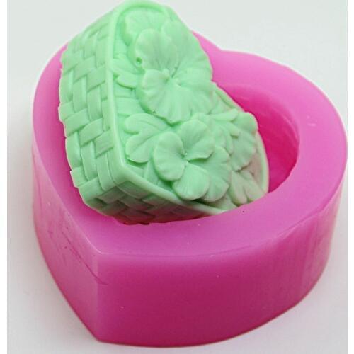 Heart Soap silicone mold Flower Pattern woven 3D Soap Making molds