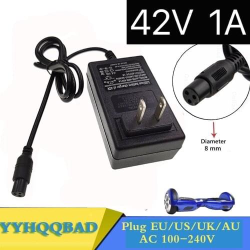 42V 1A Universal Battery Charger for Hoverboard Smart Balance Wheel 36v electric power scooter Adapter Charger EU/US Plug