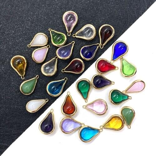 5pcs/bag of Exquisite Drop-shaped Natural Crystal Pendant 16X9mm DIY Handmade Jewelry Accessories Ladies Jewelry