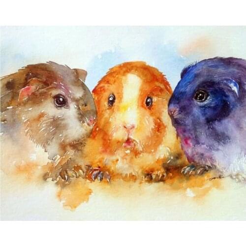 Diamond Mosaic Cute Guinea Pig Diamond Painting Cross Stitch Animal Diamond Embroidery Full Square Stones Display Art Crafts