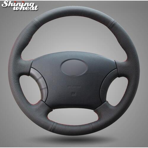 Shining wheat Black Genuine Leather Steering Wheel Cover for for Great Wall Haval Hover H3 H5 Wingle 3 Wingle 5
