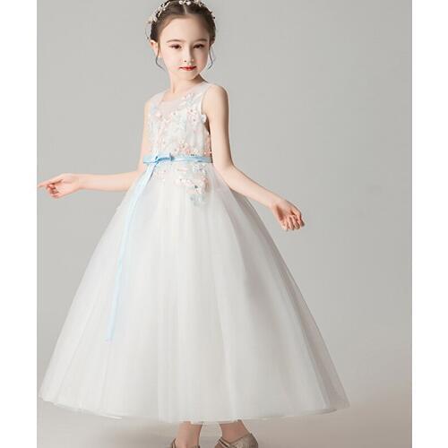 Flower Girls Wedding Party Dresses Tulle Lace Long Dress For Kids clothes Party Dress Children First Communion Princess Costume