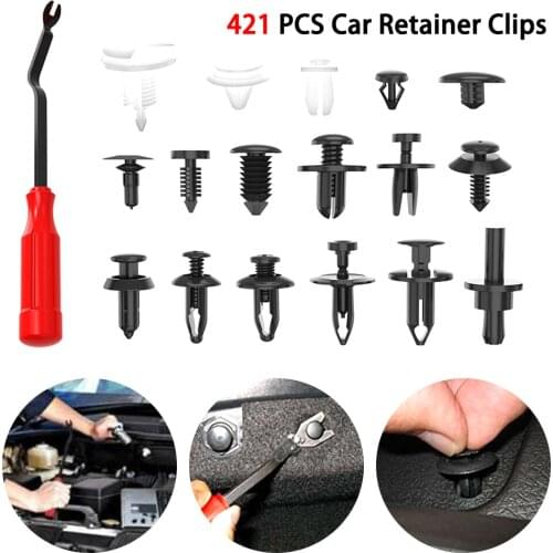 Bumper Door Trim Panel Retainer Fastener Kit 421pcs Auto Fastener Clip Mixed Car Body Push Retainer Pin Rivet Accessories