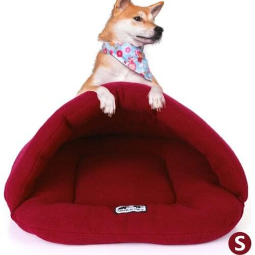 S 6Colors Soft Polar Fleece Dog Beds Winter Warm Pet Heated Mat Small Dog Puppy Kennel House for Cats Sleeping Bag Nest Cave Bed