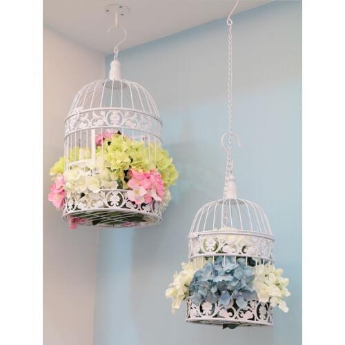 14x25/19x35cm Handmade Antique White color metal decorative wedding bird cage set wedding decoration wedding favors and gifts