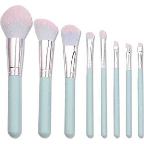 Hot 8pcs Professional Makeup Brushes Set With Bag Face Foundation Womens Cosmetic Eyebrow Eye Blush Brush Powder Make Uo Brushes