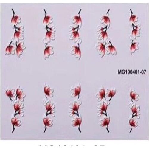 6d DIY Cubic Engraved Flowers Nail Stickers High Quality Water Slide Nail Decals Acrylic Patterns for Women Girls Party Gifts