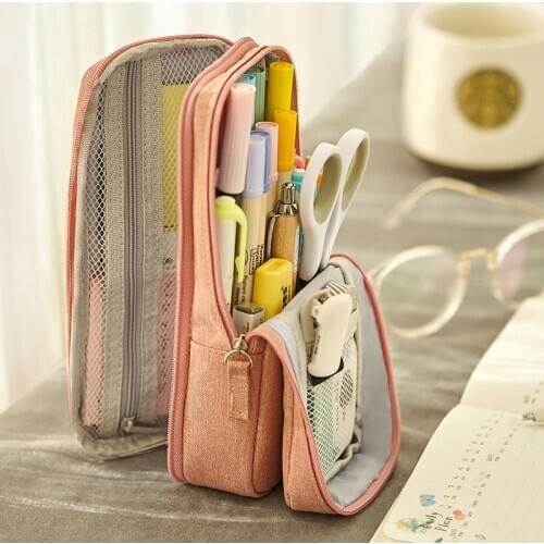 New Large Capacity Pencil Case Standable Pencilcase School Pen Case Supplies Pencil Bag School Box Pencils Pouch Stationery