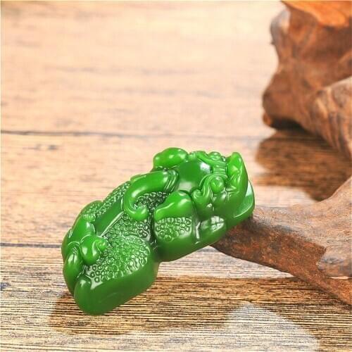 Tiger Pixiu Natural Green Jade Pendant Necklace Hand Carved Fine Charm Jewelry Amulet Fashion Accessories for Men Women Gifts