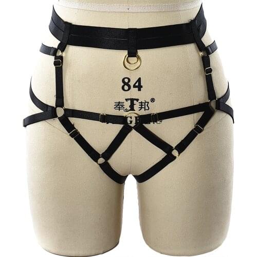 Hollow Adjustable G-string Women Sexy Lingerie Bottom Body Harness Belt Goth Rave Body Cage Bondage Harness Pantie