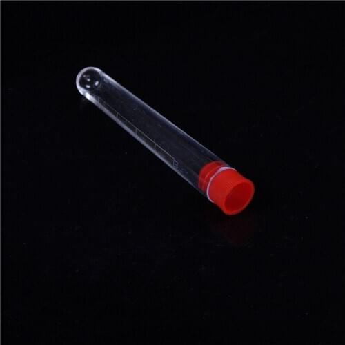 New 16x100mm Clear Plastic Test Tubes With Caps Lab Round Bottle Tubes Laboratory Tools 10pcs