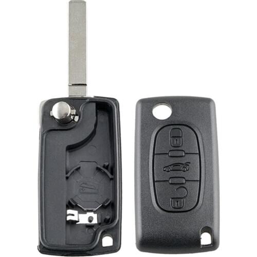 3 Button Car Replacement Remote Fob Key Shell Case Uncut Blade For Peugeot 207 307 407 308 607 For Citroen 3 Button Without Slot