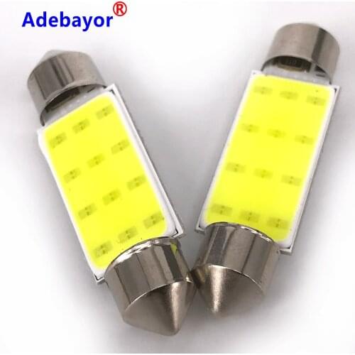 100x C10W C5W LED COB Festoon 31mm 36mm 39mm 41/42mm 12V White bulbs for cars License plate Interior Reading Light 6500K 12SMD