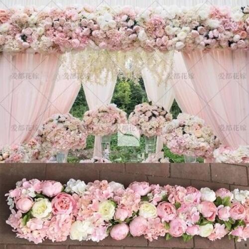 Hot Pink Wedding Pavillion Flowers strips square canopy flower decoration Wedding Decoration 4M x 24cm
