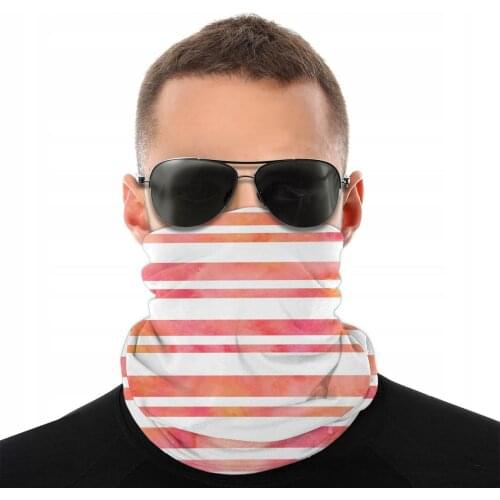 Yellow Pink Orange Stripes Scarves Neck Face Mask Halloween Tube Scarf Tubular Bandanas Windproof Headband Outdoor Climbing