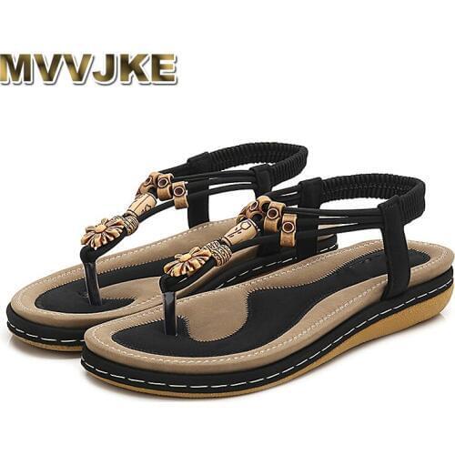 MVVJKE Women Sandals Fashion Flip Flops Women Shoes Ladies Flat Sandals 2019 Summer Casual Shoes Bohemian Beach Sandals Plus