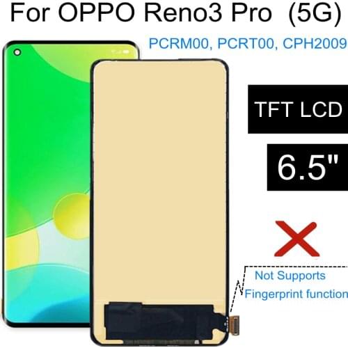 6.5" TFT For OPPO Reno3 Pro 5G PCRM00 PCRT00 LCD Display Touch Screen Digitizer Assembly For Reno 3 Pro CPH2009 LCD Display