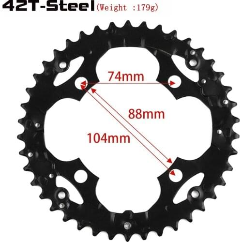 Mountain Bike Bicycle Chainring Sprocket Repair Replacement Steel Disk BCD104/64 Mountain Bike Chain Teeth