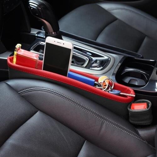 1PCS Car Seat Slot Storage Box Car Organizer PU Leather Storage Pocket Slot Cup Holder Auto Interior Accessories 36x11.5x5.5cm