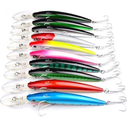 10PCS Sea Fishing Crankbait Crank Minnow Frashwater Fish Bass lure hook baits 17cm/27g