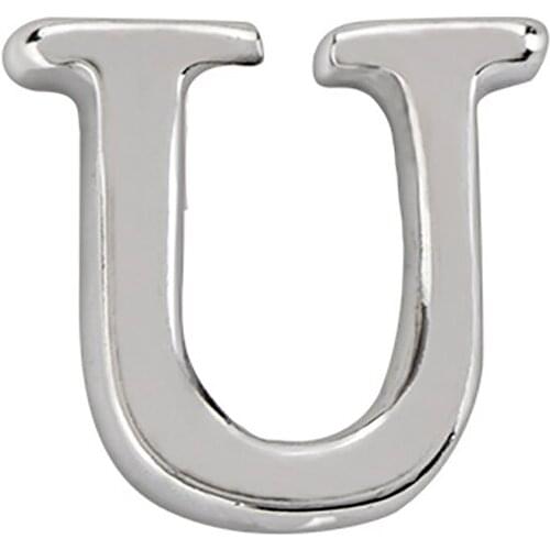 10pcs Silver letter U Charm floating charms for Living glass locket